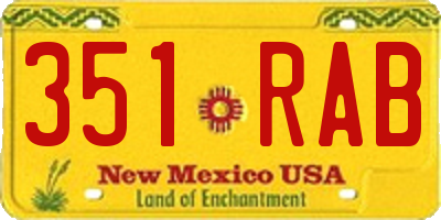 NM license plate 351RAB