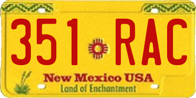 NM license plate 351RAC