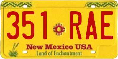 NM license plate 351RAE