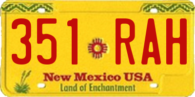 NM license plate 351RAH