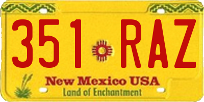NM license plate 351RAZ