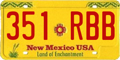 NM license plate 351RBB