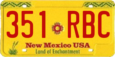 NM license plate 351RBC