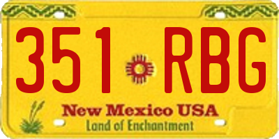 NM license plate 351RBG