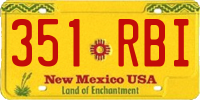 NM license plate 351RBI