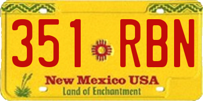 NM license plate 351RBN