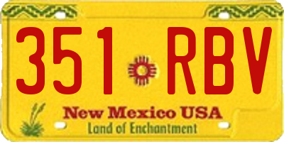 NM license plate 351RBV