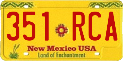 NM license plate 351RCA