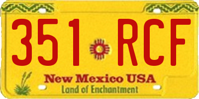 NM license plate 351RCF