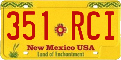 NM license plate 351RCI