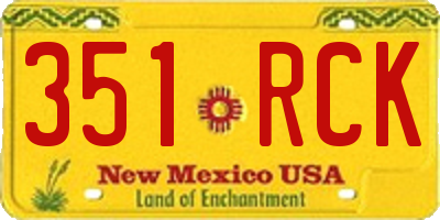 NM license plate 351RCK