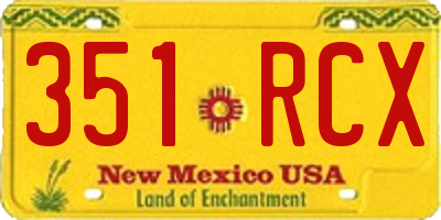 NM license plate 351RCX