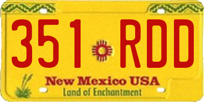 NM license plate 351RDD