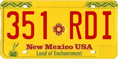 NM license plate 351RDI