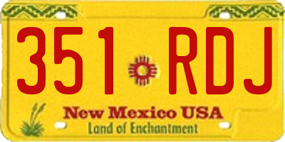 NM license plate 351RDJ
