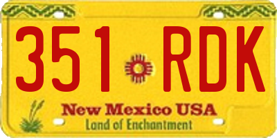 NM license plate 351RDK