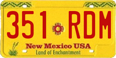 NM license plate 351RDM