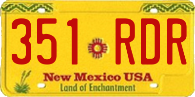 NM license plate 351RDR