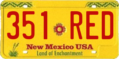 NM license plate 351RED