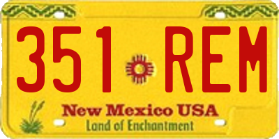 NM license plate 351REM