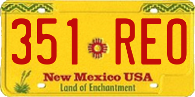 NM license plate 351REO