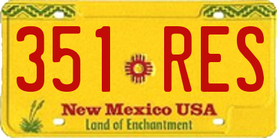 NM license plate 351RES
