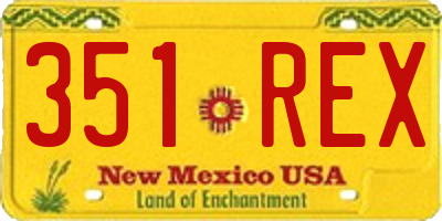 NM license plate 351REX