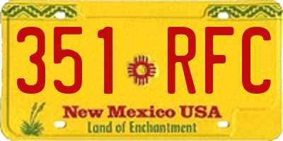 NM license plate 351RFC