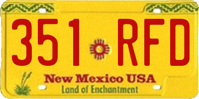 NM license plate 351RFD