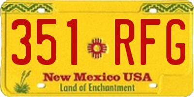 NM license plate 351RFG