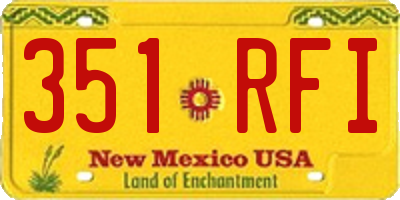 NM license plate 351RFI