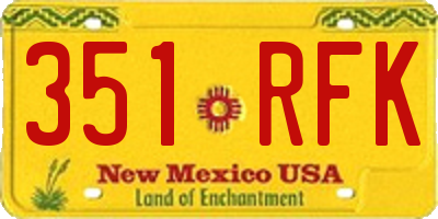 NM license plate 351RFK