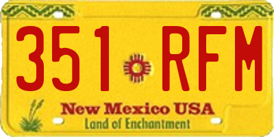 NM license plate 351RFM