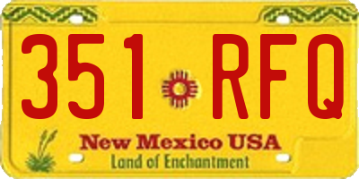 NM license plate 351RFQ