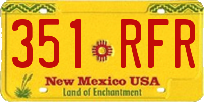NM license plate 351RFR