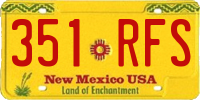NM license plate 351RFS