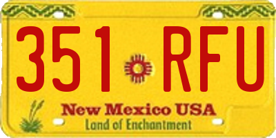 NM license plate 351RFU