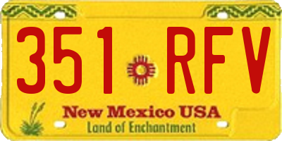 NM license plate 351RFV