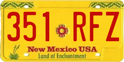 NM license plate 351RFZ