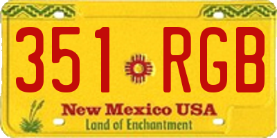 NM license plate 351RGB