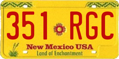 NM license plate 351RGC
