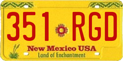 NM license plate 351RGD