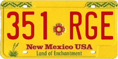 NM license plate 351RGE