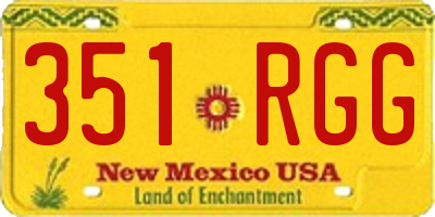 NM license plate 351RGG