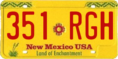 NM license plate 351RGH