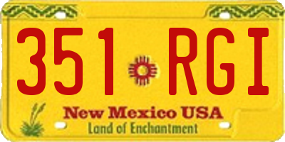 NM license plate 351RGI