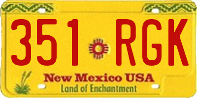 NM license plate 351RGK