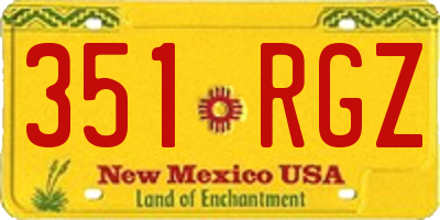 NM license plate 351RGZ