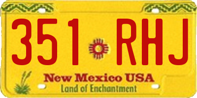 NM license plate 351RHJ