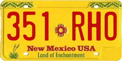 NM license plate 351RHO